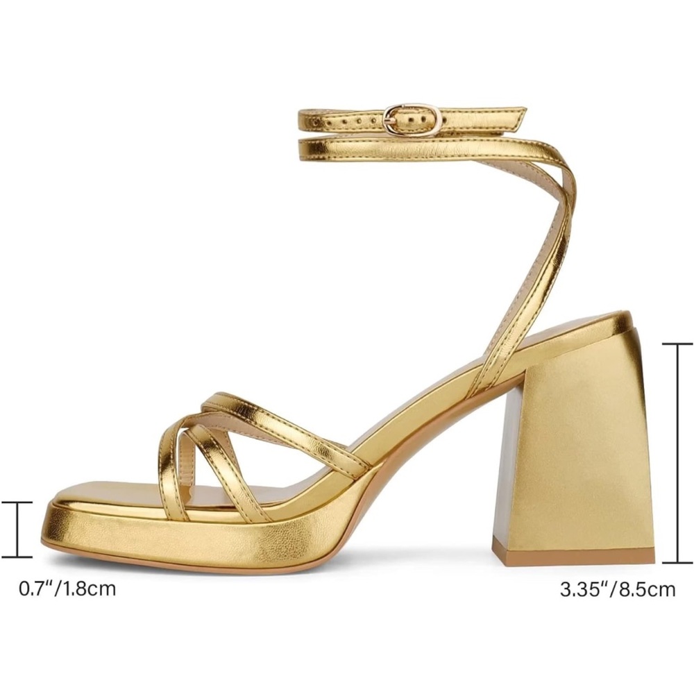 Gold Platform Heels - Picture 2 of 6